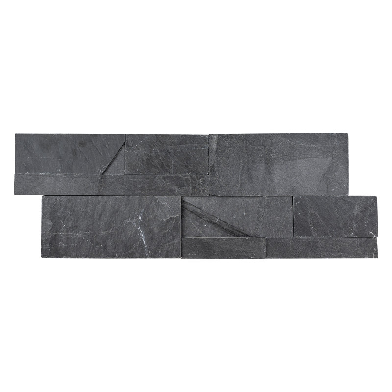 Stonecrest 9 in. x 24 in. Split Face Natural Stone Ledger Panel Wall Tile, Kyoto Noir