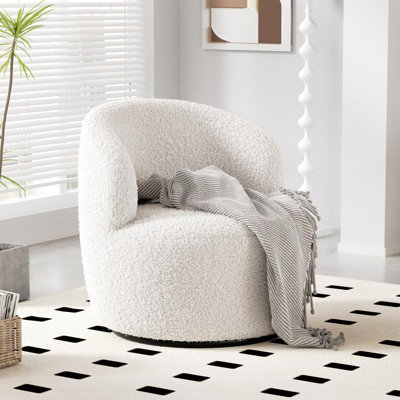 Upholstered Swivel Barrel Chair