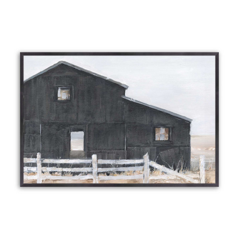 Grange noire patinée I, H 12,25 po x l 15,25 po, Zinc patiné