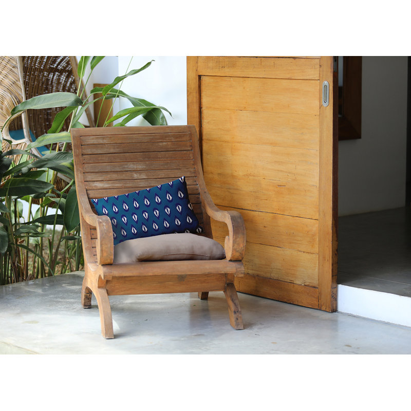 Coussin décoratif intérieur / extérieur Happy Hippy Ikat Tears, 14 po x 20 po, Bleu