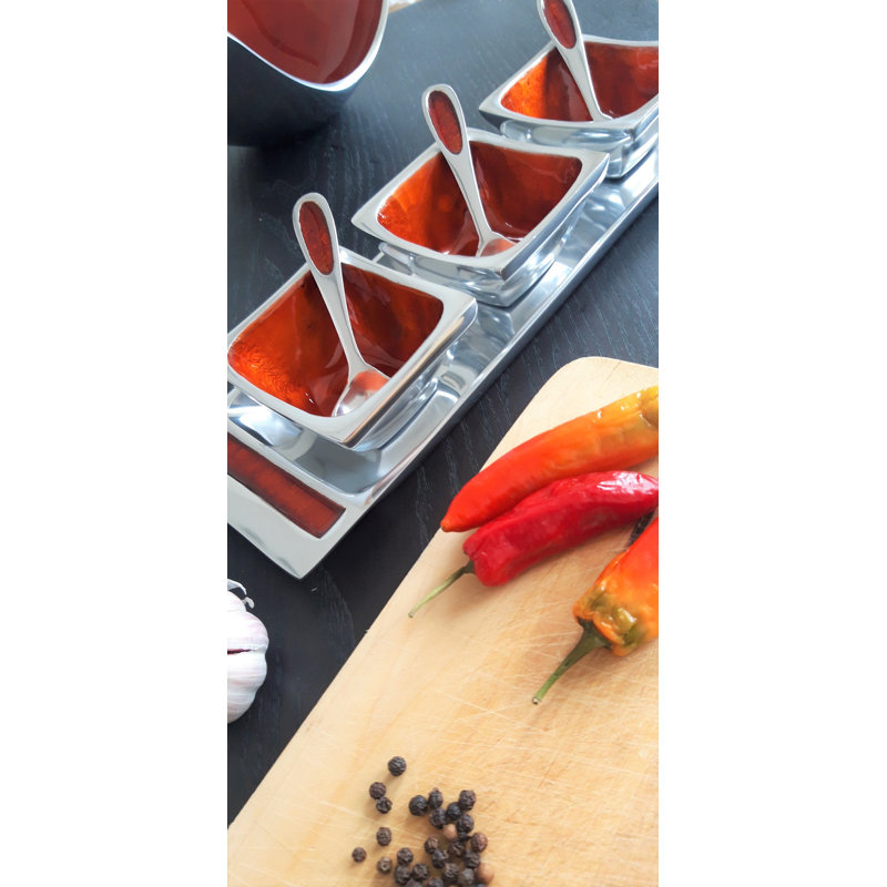 Oh So Pretty Aluminum Condiment Server, Orange
