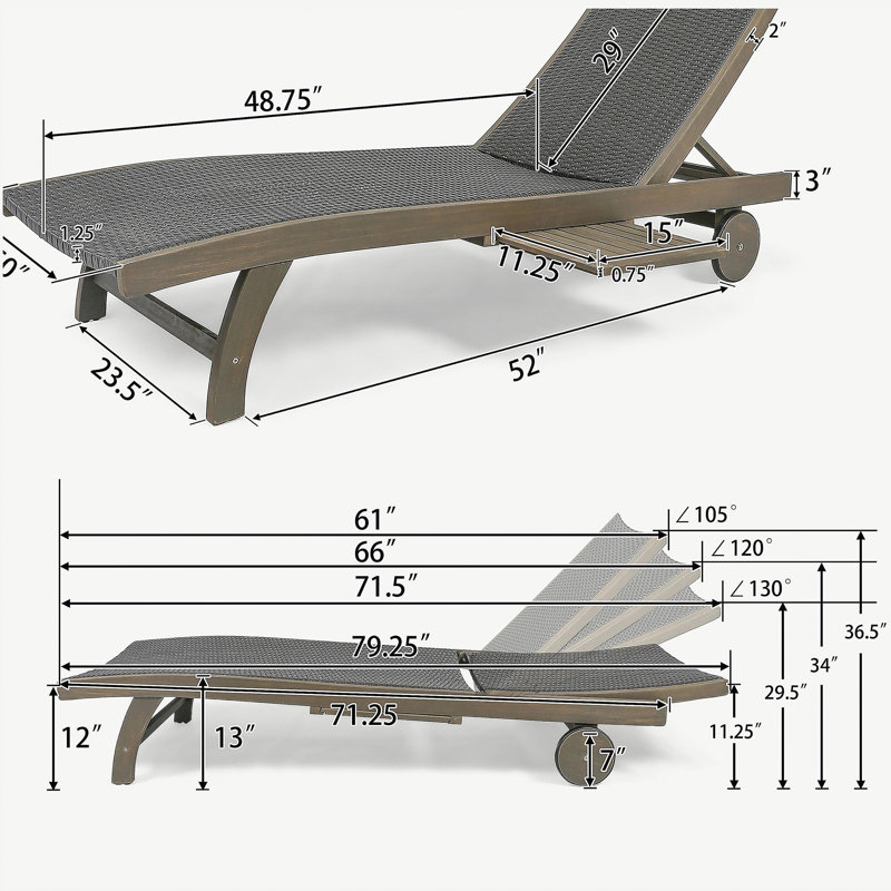Banzai Chaise Lounge With Pull-out Tray