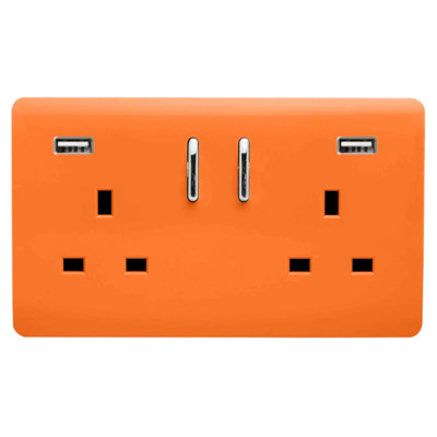 Trendi Switch 2 Gang USB 3100mA Plug Socket