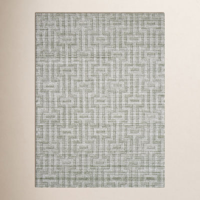 Marcia Fog Gray Hand-Loomed Geometric Silk Rug