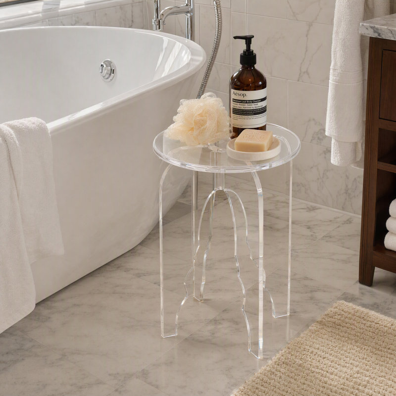 Banc de douche en acrylique transparent, tabouret de douche antidérapant, marchepied de bain, banc de salle de bain