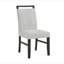 6 pièces ensemble de salle à manger de style contemporain blanc faux marbre table rectangulaire à dossier plein chaises rembourrées gris clair mobilier de salle à manger finition bois noir-1991269619