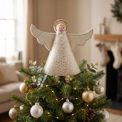 Décoration pour sommet de sapin en laine feutrée à la main - Ange