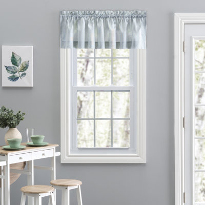 Charis  Cotton Blend Striped Tailored Window Valance