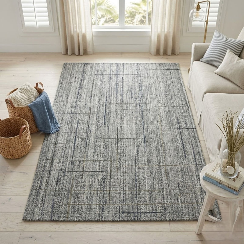 Hawaii Transitional Style Hand-Woven Natural Area Rug, 2' X 3', Graphite, Rectangle 5' x 8'