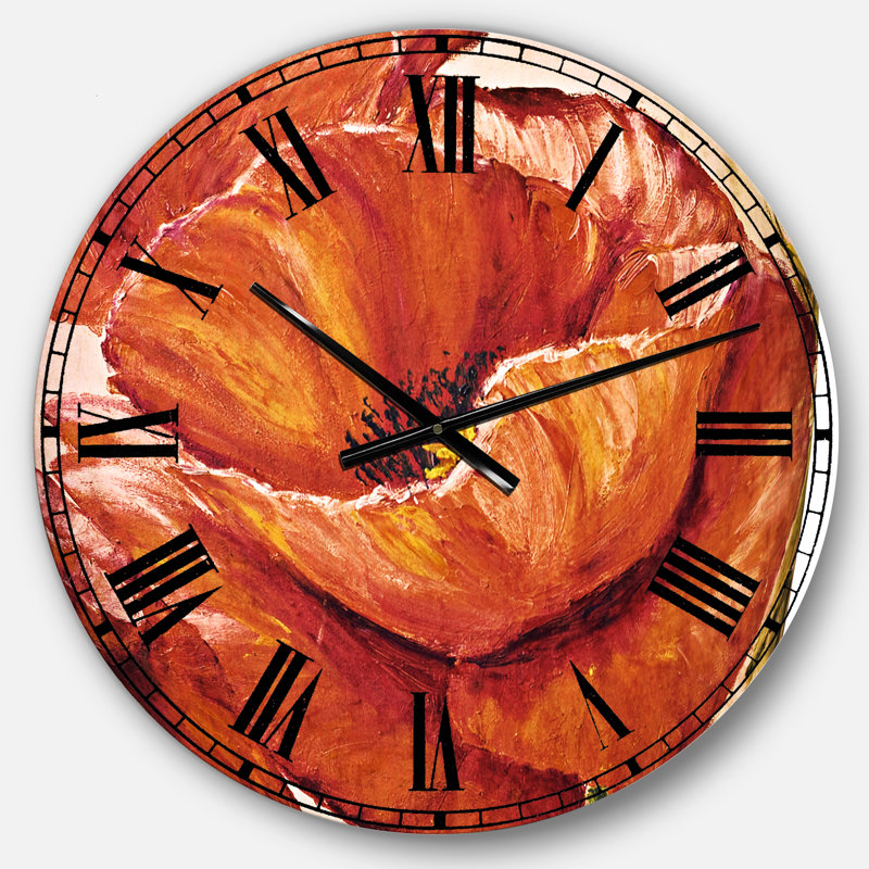 Poppies in Wheat - Horloge murale traditionnelle, Moyen