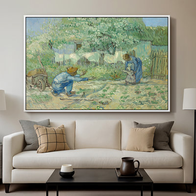 Premiers pas après le millet, 1890 - Vincent van Gogh, toile tendue avec châssis
