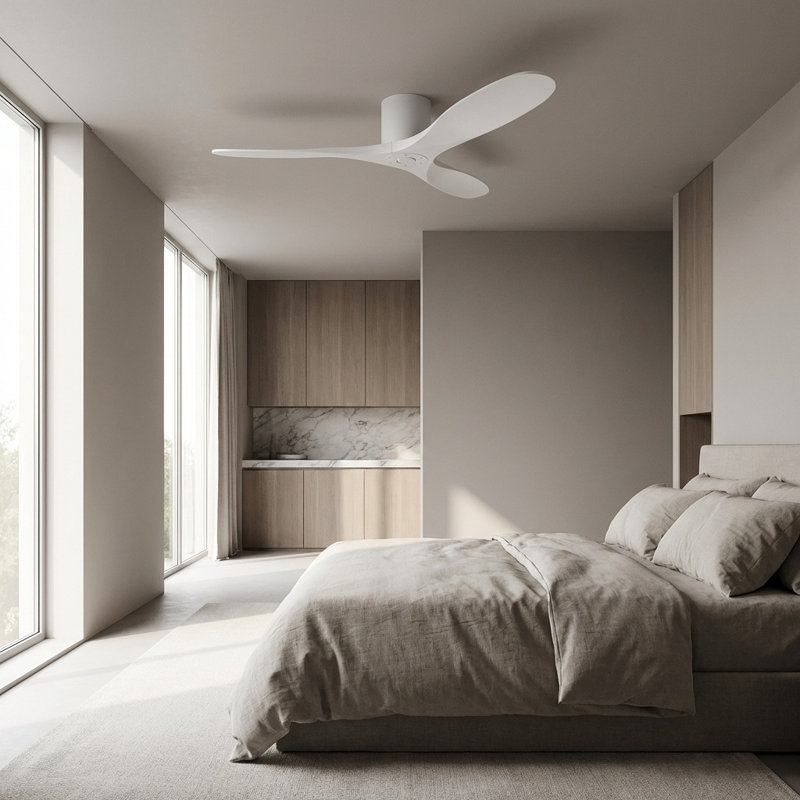 Maverick Smart Hugger Ceiling Fan, 52" Wide, Matte White, Matte White