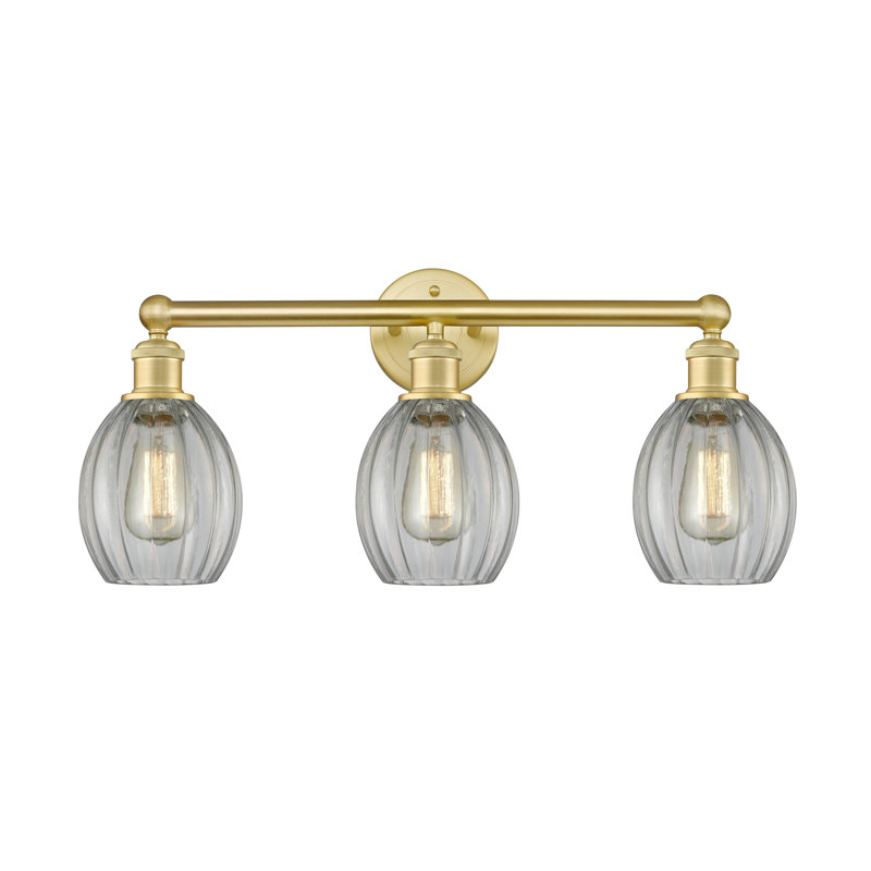 Bolduc 23.5" W Dimmable Metal 3-Light Vanity Light, Clear, Satin Gold