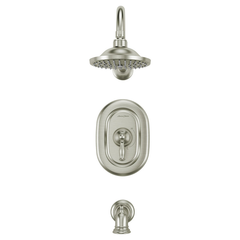 Robinet de baignoire et douche thermostatique avec inverseur Quentin, Nickel brossé