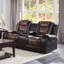 Causeuse inclinable moderne de luxe moderne avec console centrale et revêtement en similicuir de qualité supérieure pour un salon formel confortable