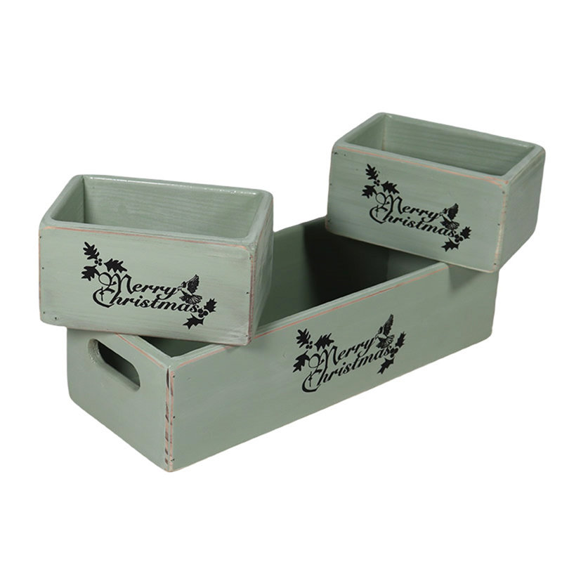 Aniyja 4 Piece Handmade Wooden Decorative Box Set, Green