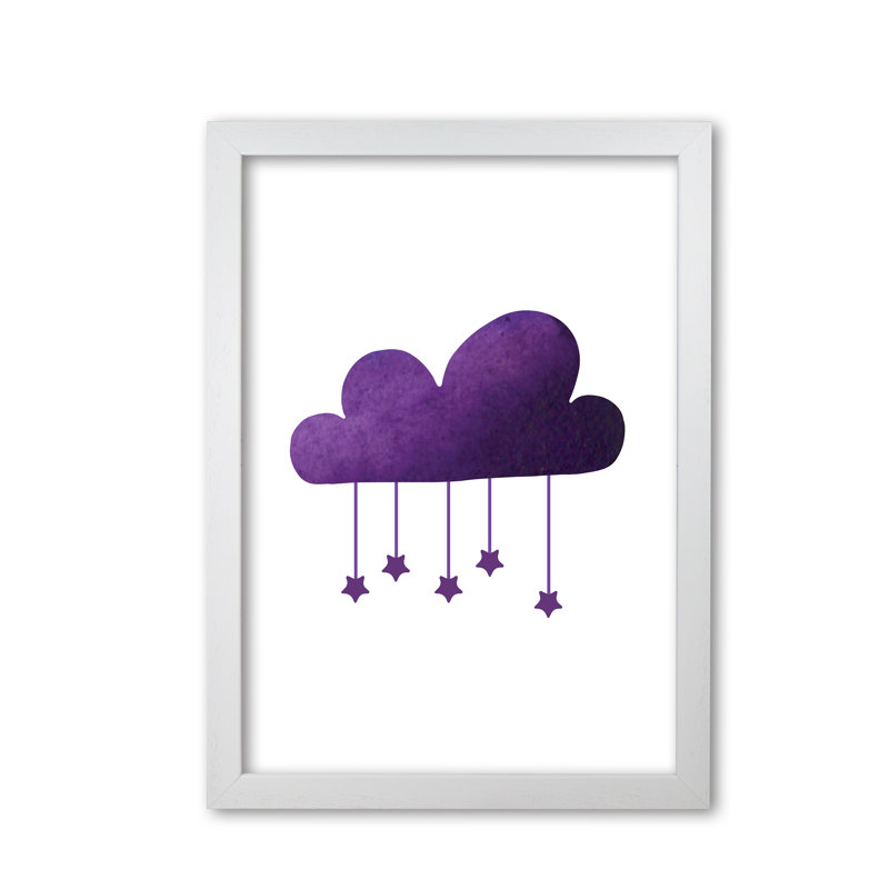 Cloud - Painting, 30 cm H x 21 cm W x 5 cm D, White Grain Frame