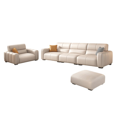 Minimalist modern in-line sofa set