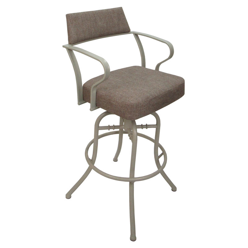 Tabouret de bar pivotant 30 po Adina, Mélange de polyester beige Basin / cadre beige