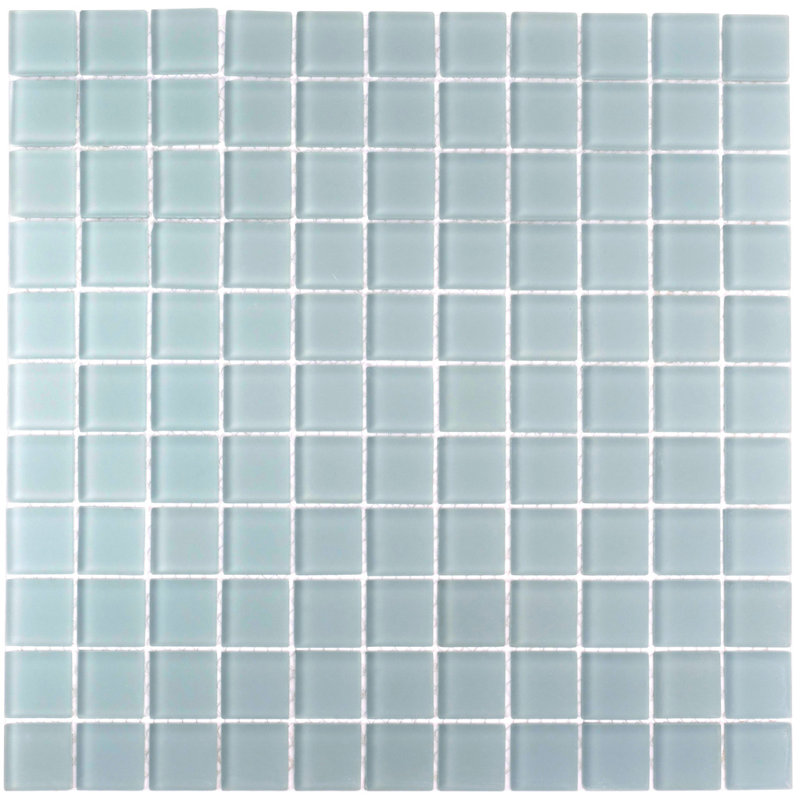 11.8" X 11.8" Matte Finished Glass Mosaic Tile, Chic Gray