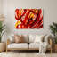 Aquarelle abstraite, art mural en métal rouge 8-610800276
