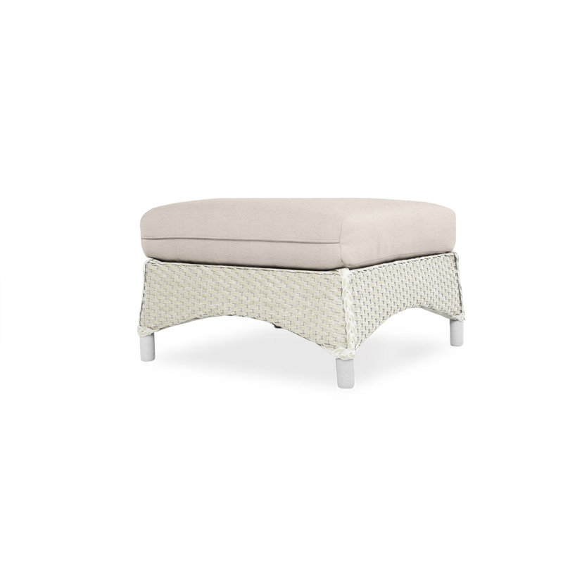Mandalay Outdoor Ottoman, Antique White, Bright Side Fog