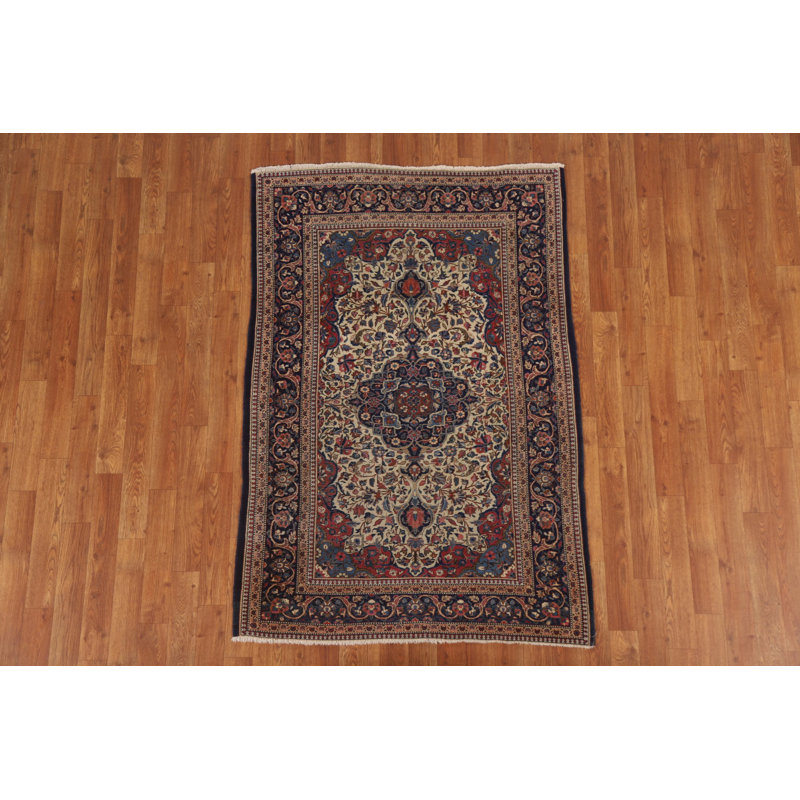 Tapis à teinture végétale antique pré-1900 3 x 5