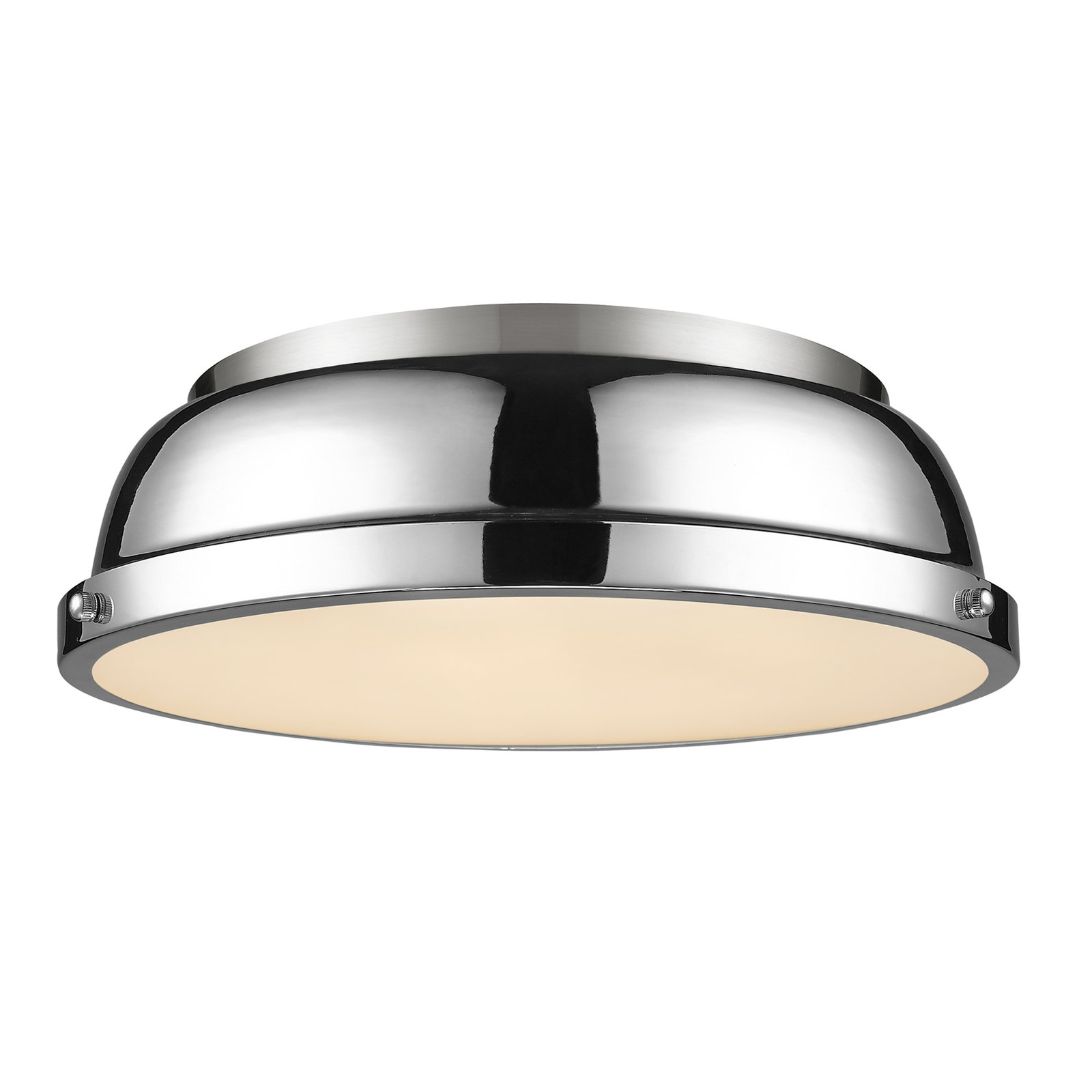Calico 2 Light Steel Flush Mount, Chrome, Pewter