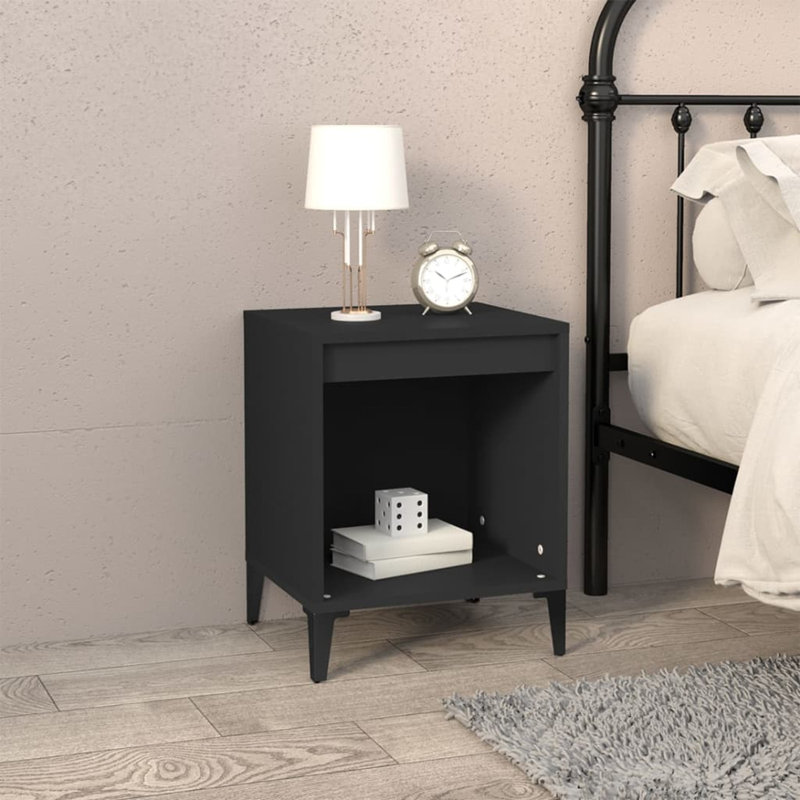 40cm W Bedside Table, Black