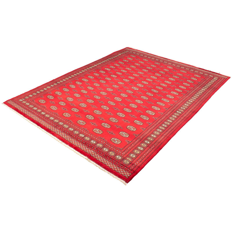 Tapis de zone en laine 9 pi 8 po x 12 pi 10 po one-of-kind à la main-noué la 2010 bokhara Allal