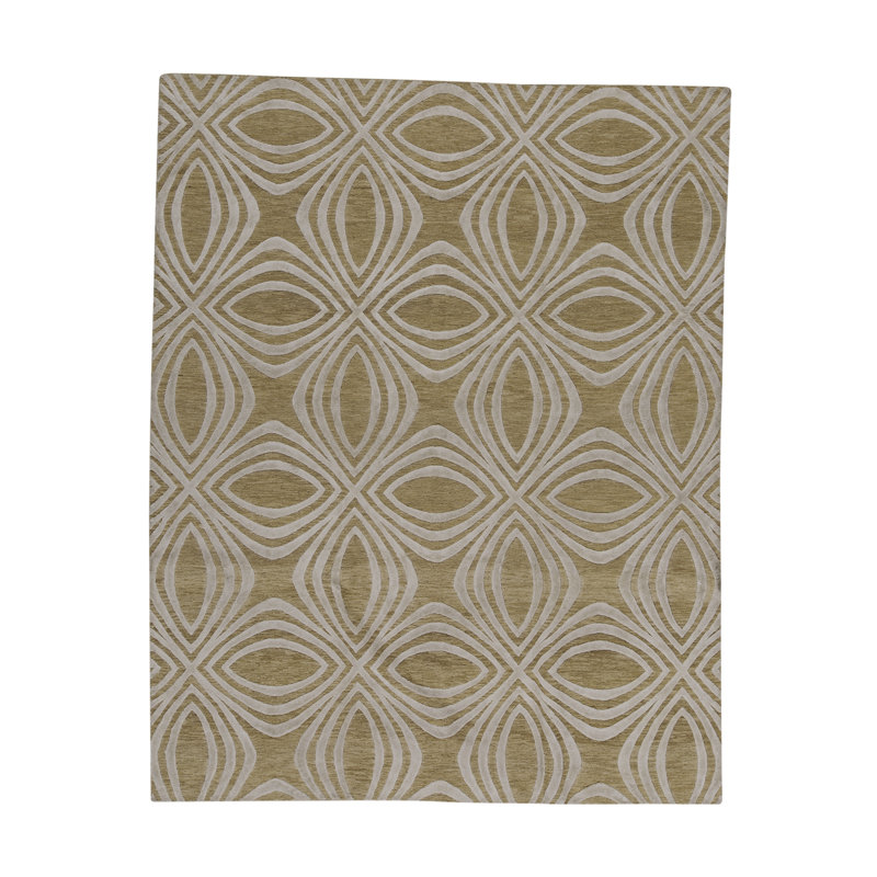 Tapis beige noué à la main de haute qualité