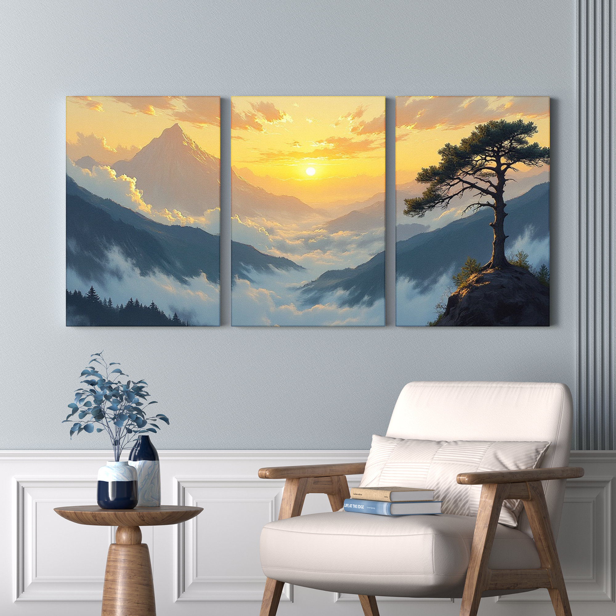 Millwood Pines Mountain Sunset Landscape Canvas Wrapped Wall Art, Oil ...
