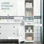 Rangement pour salle de bain pour salle de bain - Grand et mince avec tablette ouverte, tiroir, portes encastrées et tablettes réglables, tour blanche