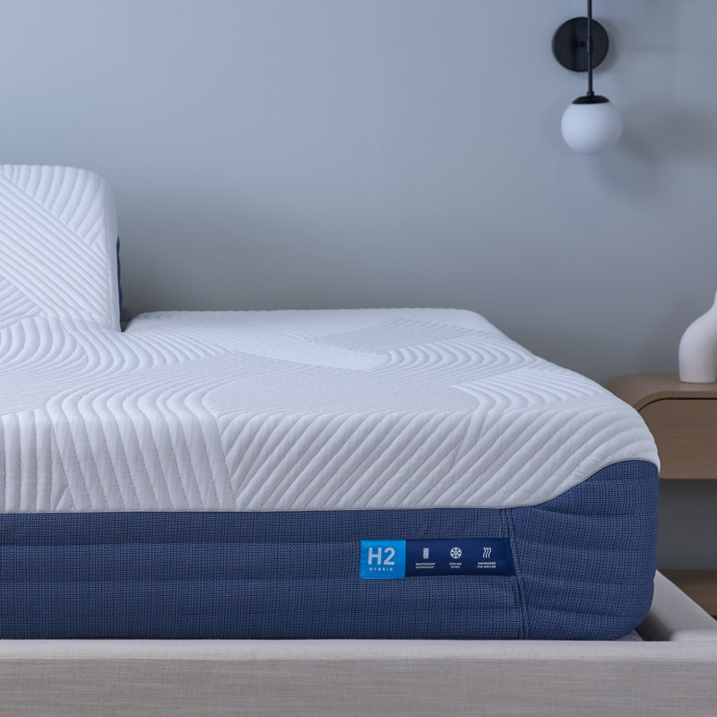 Matelas hybride Bedgear H2 Performance - ressorts ensachés à refroidissement ferme, Très grand californien avec tête séparée
