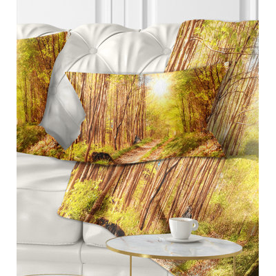 Automne au Danemark - Coussin décoratif imprimé paysage