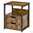 Industrial Side Table With 2 Drawers, Storage Shelf, Accent Sofa Table With Groove Handle And Frame