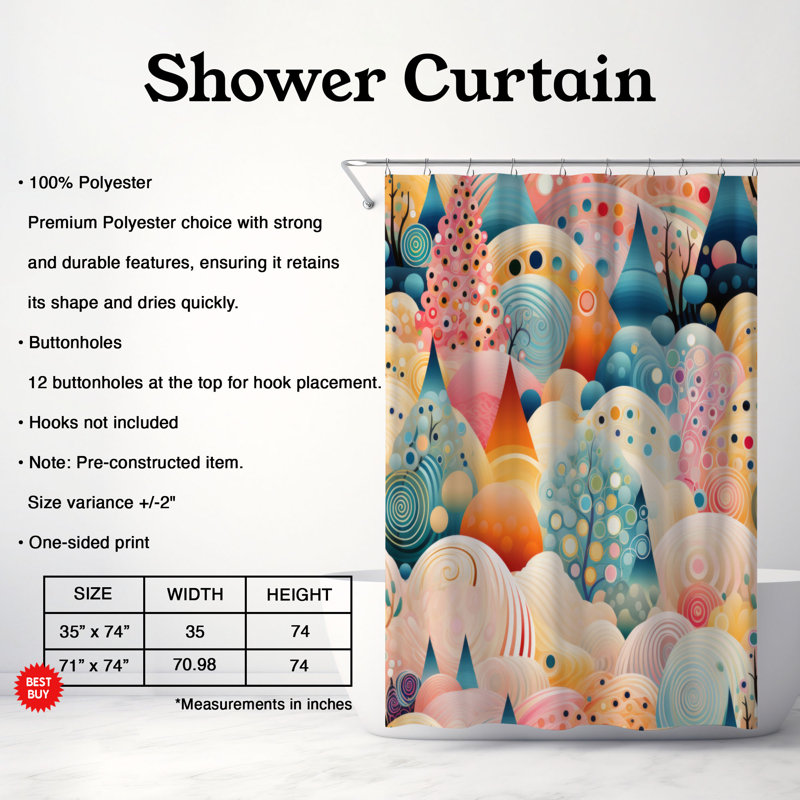 Enchanted Tree - Rideau de douche Premium, H 74 po x l 71 po