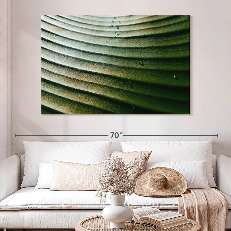 Harnek Banana Leaf Dripping Droplets, 34" H x 51" W