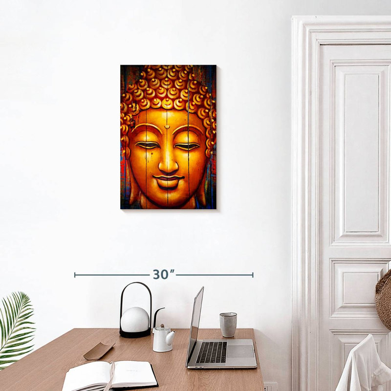 Smiling Buddha Face, 24" H x 16" W