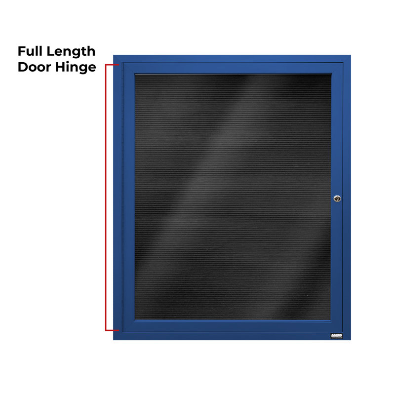 Tableau d'affichage mural fermé pour armoire d'annuaire, Bleu thermolaqué, Un, H 36 po x l 30 po