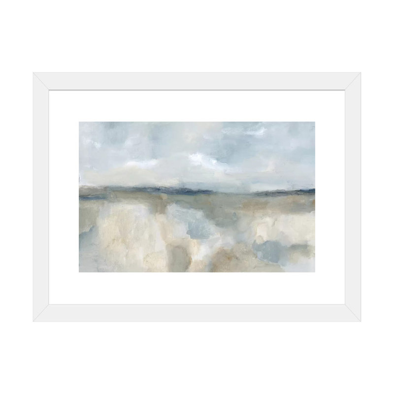 «Neutral Coast» par Blakely Bering, impression abstraite, Impression encadrée avec passe-partout, H 24 po x l 32 po, Blanc