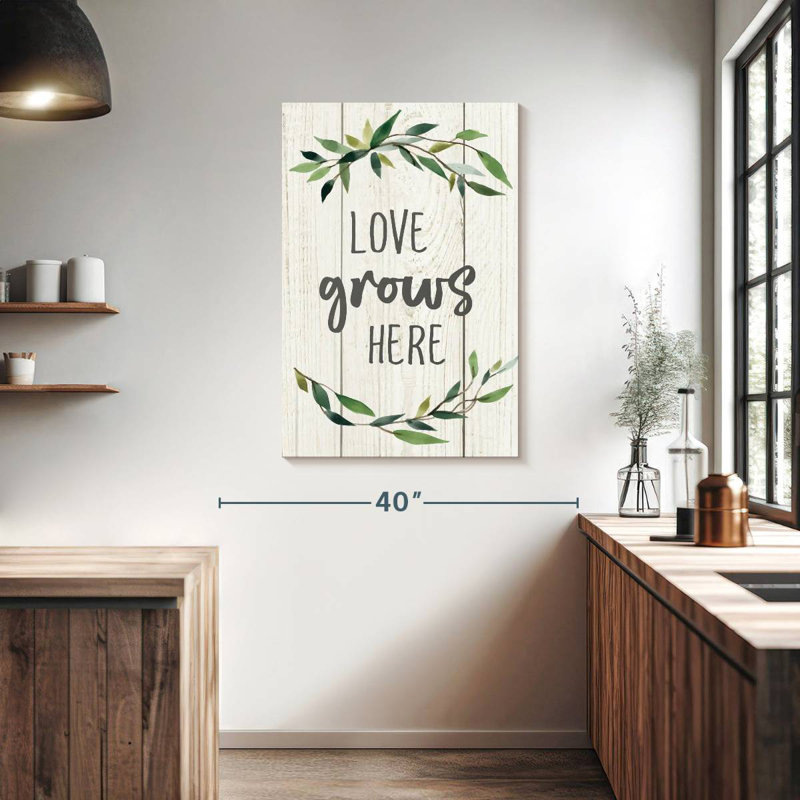 Plaque murale Kema Love Grows Here II, H 39 po x l 26 po