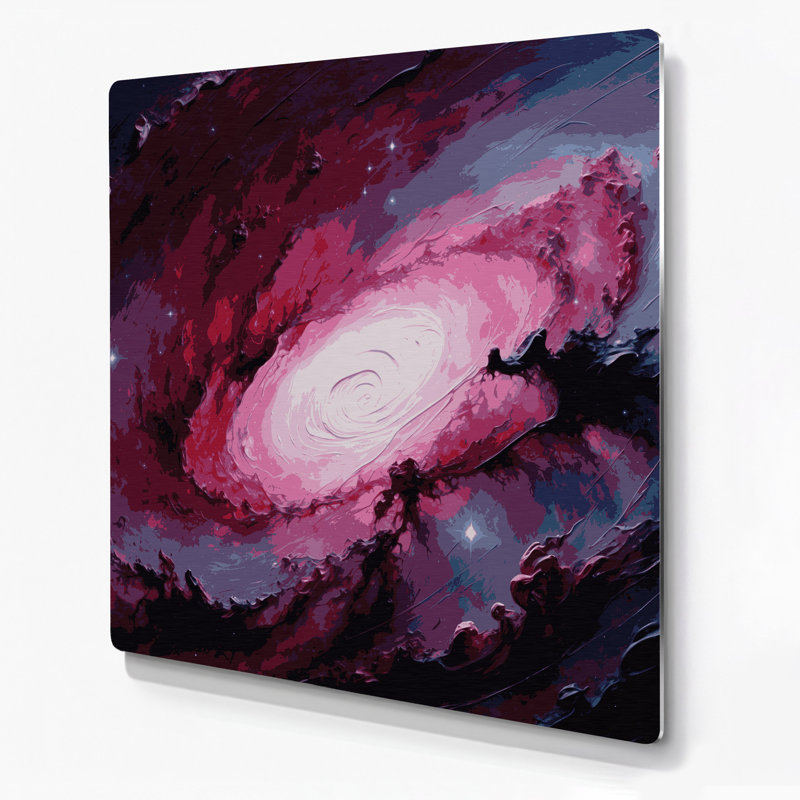 Art mural en métal mauve, H 16 po x l 16 po x P 0,05 po