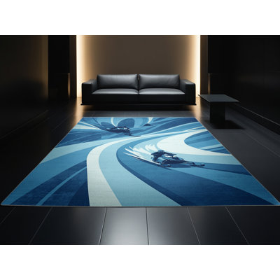 Tapis arc-en-ciel moderne audacieux et lavable à la machine Auburndale