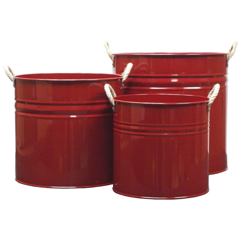 Killory Metal Pot Planter, Red
