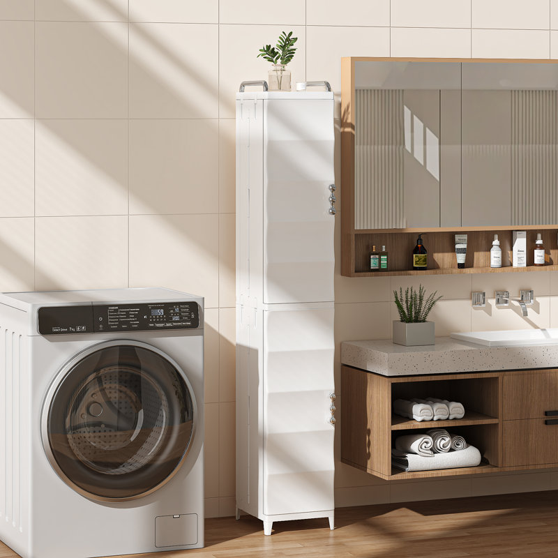 Armoire de rangement pliable en plastique à 6 niveaux avec portes transparentes et tablettes amovibles Abdullah