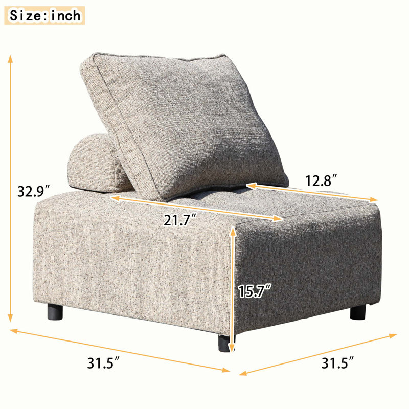 Fauteuil Quang, Tissu beige