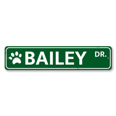 Pet Name Street Custom Aluminum Sign
