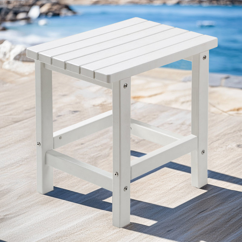 Table d'appoint 17 po rectangulaire PEHD, Blanc