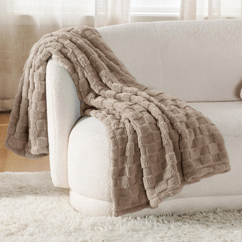 Couverture en polaire pour canapé-lit 269 g / m² - Couvertures douces pour femmes GentleSoft ™ ️, Taupe clair, Jeté XL